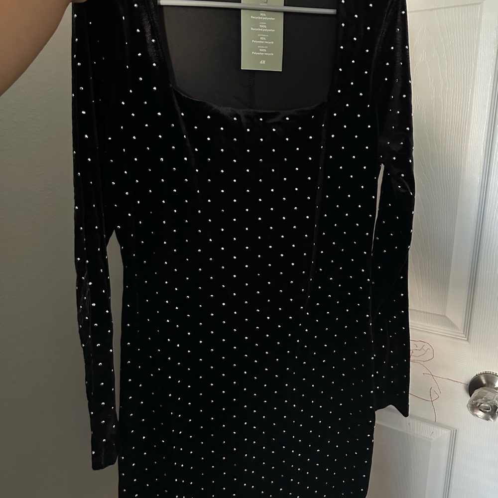 H&M Black Velvet Dress